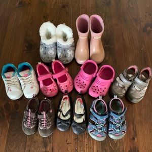 8 pairs of Toddler Girls Footwear Size 5, 6, 6/7